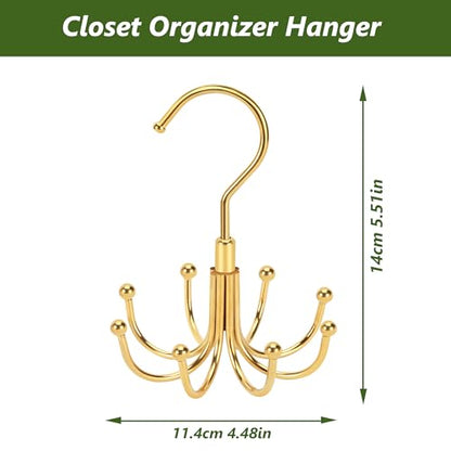 Smilecat Tank Top Hanger Rotatable, Closet Organizer Hanger for Bra Tank Top Belt Tie Hat Stocking, Space Saving Hanger, Gold