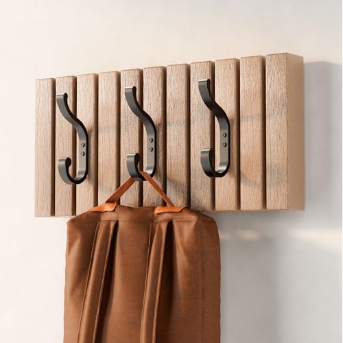 bussdis Coat Hanger Wall Mount 8-Pack - Wall Hooks for Hanging Heavy Duty | Large Coat Hangers Holds 30LB, Metal Screw-In Hooks for Door, Closet, Bathroom, Clothes, Purse, Bag, Jacket, Robe
