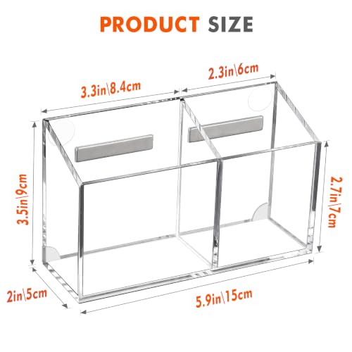 BEYGORM Magnetic Dry Erase Marker Holder for Whiteboard & Refrigerator | Non-slip Acrylic Pen Holder for Classroom, Fridge Magnet, Locker Organizer Accessories, Teacher & School Supplies(Clear)