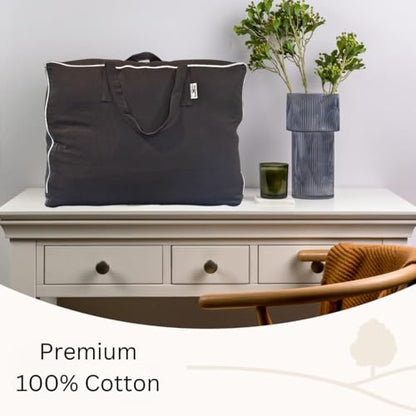 Blanket and Comforter Storage Bag with Handles for Comforters, Blankets, Linens and Garments | Underbed/Wardrobe Breathable Closet Organizer Bag (X-Large (21"x15"x10"), Black)