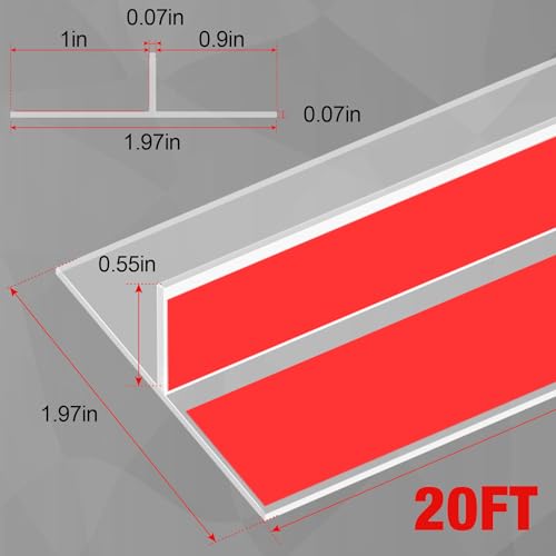 Door Draft Stopper for Side of Door Frame 1.97 in x 20 Ft T-Shaped Silicone Weather Stripping Door Seal Strip Draft Blocker - Clear