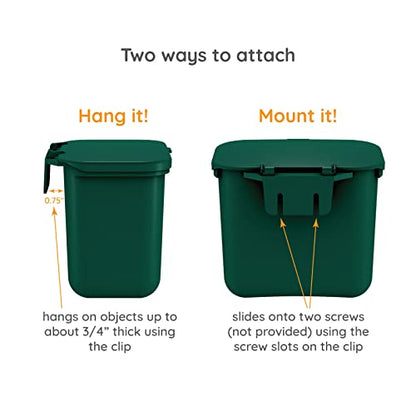 Small Hanging Wastebasket for Dog Poop in Green (Holds 7-14 Bags)
