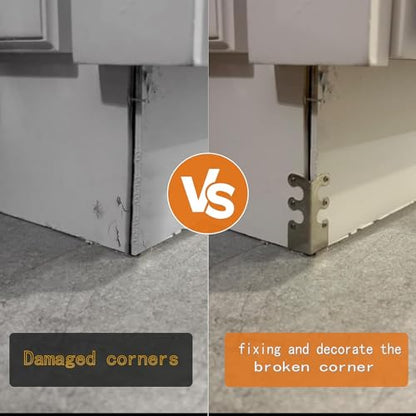 Skirting Board Corner Protectors Solid Brass Baseboard Corner Protectors, Vintage Metal Corner Protector Table Corner Perimeter Cover Safety Bracket with Screws (Bronze*10Pcs)