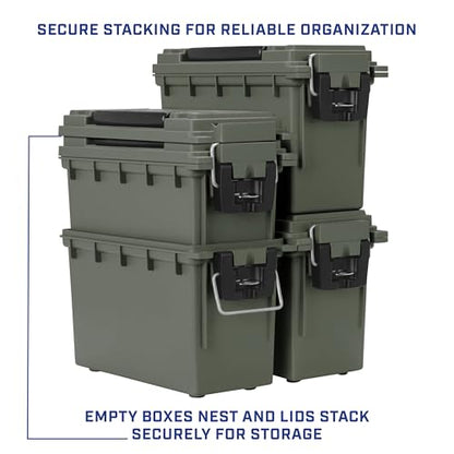 12626 Ammo Storage Box, Stackable .30 Cal Field Bo... (Green | Plastic)