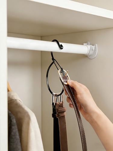Supforce 6 Pack Belt Hanger, Belt Organizer for Closet, Black | S Hook Design, Tangled Belt Relief, Drawer Clutter Control, No Drill Setup, Easy Access, Rust-Resistant, Bedroom/Dorm/RV Use
