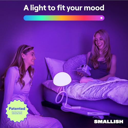 2-Pack: WallShelfie & Shroommate - Bedside Wall Organizer with Shroommate Clip On Light Bundle - Dorm Room Essential, Floating Bedside Shelf Wall Mount, Clip on for Desk, Remote Holder