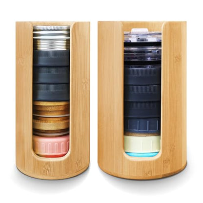 Mason Jar Lid Organizer, Wide & Regular Mouth Lids Holder (2pcs)