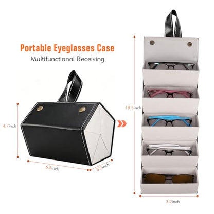 Sunglass Eyeglass Organizer Collector 5 slot 6 Slot PU Eyeglasses Storage Case Box Multiple Hanging Eyewear Display