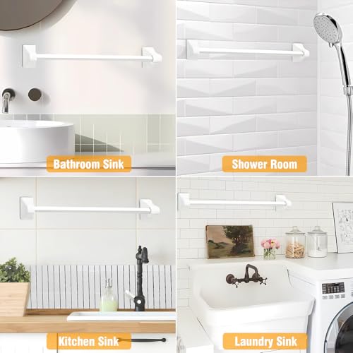 24 Inch Replacement Towel Bar for Ceramic Holder - Cut to Fit Any Size, Spring Loaded Adjustable Plastic Towel Rod for Porcelain Holders, No Demolition Installation, Rental & Vintage Bathroom Friendly