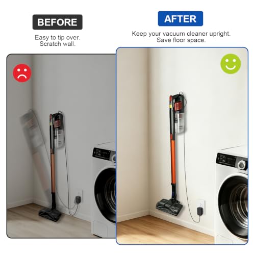LANMU Wall Mount Holder with Cable Clip Compatible with Shark IX141 IX141AMZ IZ362H IZ376H IZ377H IZ163H Cordless Stick Vacuum, Vacuum Cleaner Storage Hanger, Keep Upright Organization