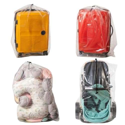 Dust Cover Big Plastic Drawstring Bags Multi-Purpo... (4 Count | White | Plastic)