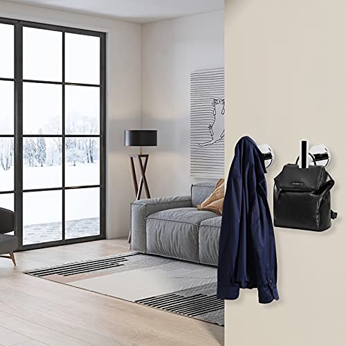 NearMoon Bath Towel Hooks- SUS 304 Stainless Steel Robe Hook Holder, Heavy Duty Coat Hook for Bathroom Livingroom Hotel Kitchen Garage, Wall Mounted (Chrome Finish, 4 Pack)