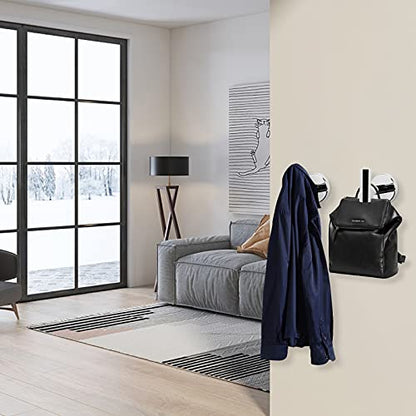 NearMoon Bath Towel Hooks- SUS 304 Stainless Steel Robe Hook Holder, Heavy Duty Coat Hook for Bathroom Livingroom Hotel Kitchen Garage, Wall Mounted (Chrome Finish, 4 Pack)