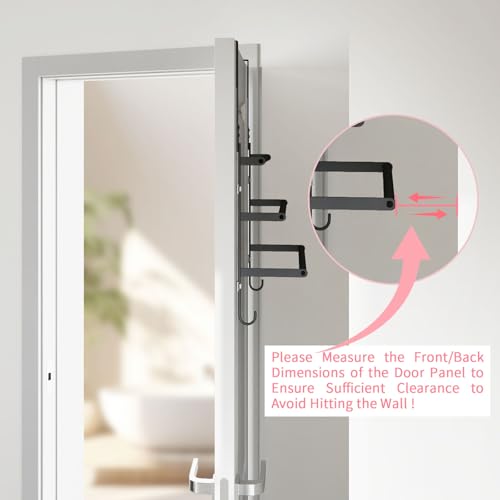 FLE Over The Door Towel Rack, Door Towel Bar, Black | Over Door Design, Stainless Steel Door Towel Rack, Rust-Resistant; Space-Saving for Bathroom, Hangs Bath Towels