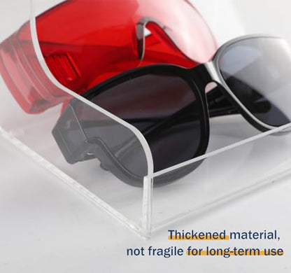 Acrylic Safety Glasses Dispenser, Holder for Industrial, Dental, Lab Setting Clear Stand or Wall Organizer, Visitor Safety Glasses Holder for Disposable Goggle Storage Glove