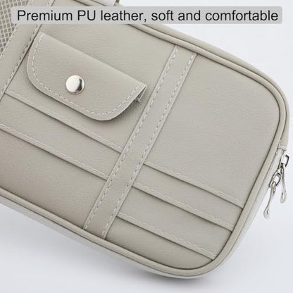 Car Sun Visor Organizer, Auto Interior Accessories Pocket Organizer - Car Truck SUV Storage Pouch Holder, with Multi-Pocket Net Zipper (Gray)