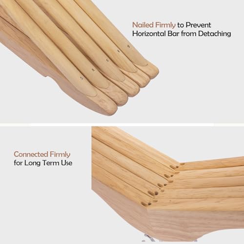 Solid Wooden Hangers 20 Pack, Wood Suit Hangers with Extra Smooth Finish, Precisely Cut Notches and Chrome Swivel Hook, Clothes Hangers for Shirt Coat Jacket Dress, Natural