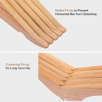 Solid Wooden Hangers 20 Pack, Wood Suit Hangers with Extra Smooth Finish, Precisely Cut Notches and Chrome Swivel Hook, Clothes Hangers for Shirt Coat Jacket Dress, Natural