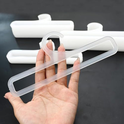 100Pcs Tea Towel Hangers for Retail Display, 7.7" L Plastic Hanger, Multifunctional Storage Racks for Storing Hanging Sock Legging Wardrobe Ties Scarf Clothes Shawls Rings Belts Scarves Hijab, White