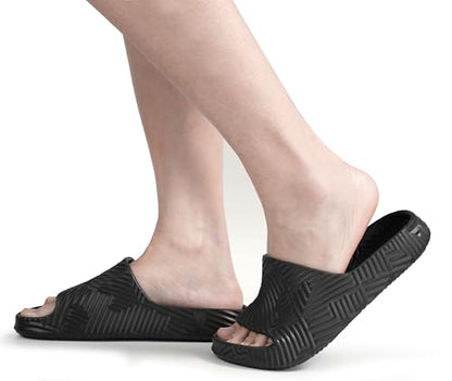 Weweya Slides for Women Men Shower Shoes House Slippers Beach Sandals | Bathroom, Non Slip, Lightweight