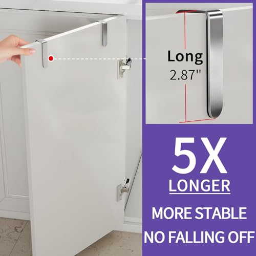 2 Pack Over Cabinet Towel Holder for Kitchen, Drawer, Brushed | Stainless Steel Over the Cabinet Dish Towel Rack, Kitchen Cabinet Door Towel Hanging Bars for Bathroom, RV