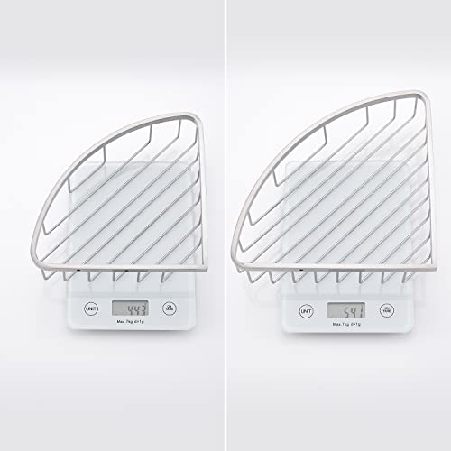 [2 Pack] Corner Shower Caddy Organizer, SUS304 Stainless Steel Heavy Duty Rust-Proof Shelf Shampoo Holder, Wall Mounted Storage Rack for Bathroom Kitchen, Brushed Nickel