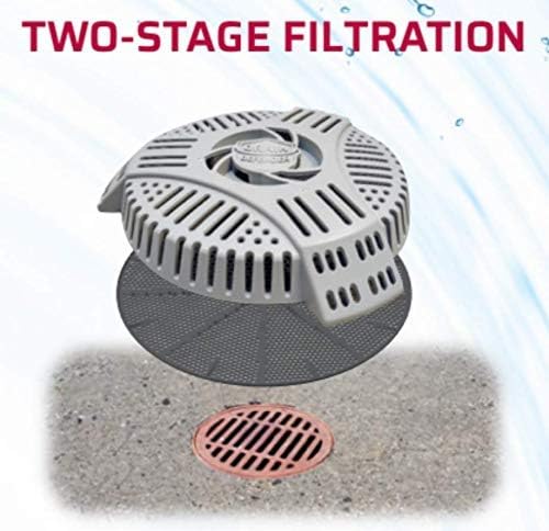 Easy-Install Two-Stage Stairwell Drain Cover Resists Yard Waste Clogs and Flooded Basements | Keeps Drains Flowing; Stops leaves, grass, blossoms & more; Fits easily over most existing drain sizes; No tools required