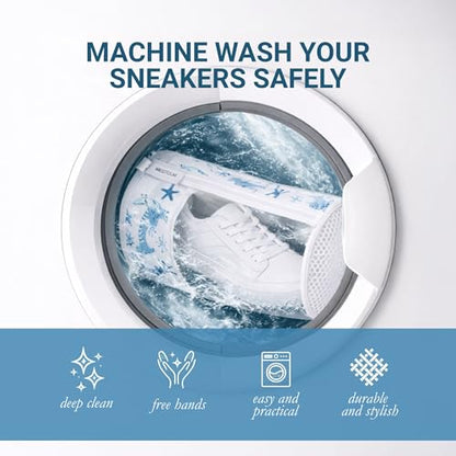 Shoe Washing Machine Bags (2-Pack) – Laundry Bag for Sneakers, Protect Shoes & Washer, Durable Thick Chenille, Reinforced Zipper, Includes Sneaker Brush – Bluehome
