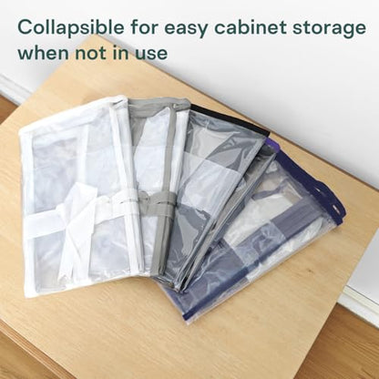 Under Bed Storage Bags Organizer, 22L Clear Storage Bags, Bags Organizer Clear Zipper Containers Bedroom, Storage Bag for Sweater, Clothes, Shoe Toy, Blanket, Sheet (Black,10PACK)