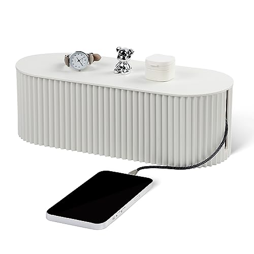 Large Cable Organizer Box for Power Strips, Surge Protectors, Chargers, TV Computer Wires - White