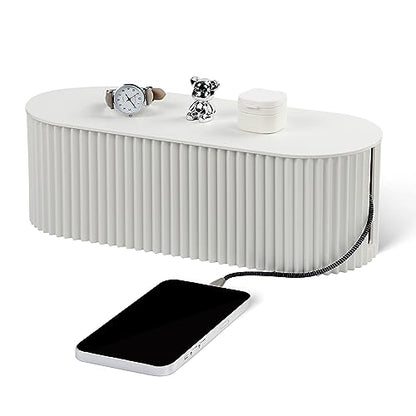 Large Cable Organizer Box for Power Strips, Surge Protectors, Chargers, TV Computer Wires - White
