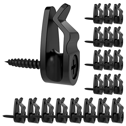 GEZIDEA String Light Hanger Hooks,Screw in Hooks for Hanging Christmas Light,Led Fairy Led Light Clips,Black,50 Pack (Small)