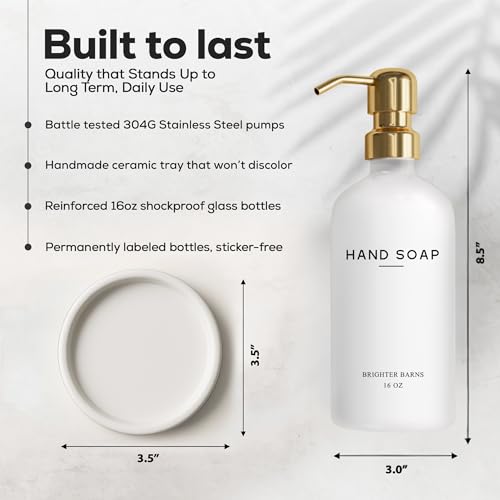 Luxury Glass Hand Soap Dispenser Bathroom Set (Gold)