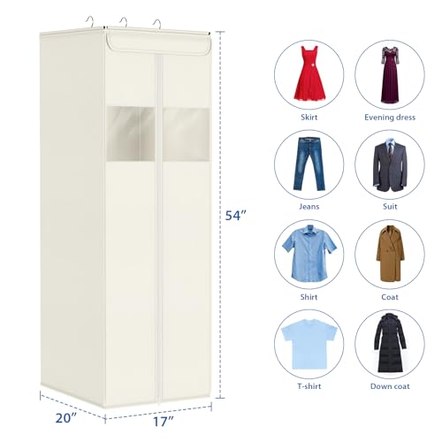 Zilink Clear Garment Bags for Hanging Clothes Garment Storage Bags 54 in | Clear Window, Space Saving, Large Hanging Garment Bag for Closet Storage for Suits, Coats, Dresses, 2 Pack