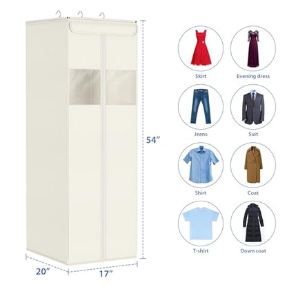 Zilink Clear Garment Bags for Hanging Clothes Garment Storage Bags 54 in | Clear Window, Space Saving, Large Hanging Garment Bag for Closet Storage for Suits, Coats, Dresses, 2 Pack