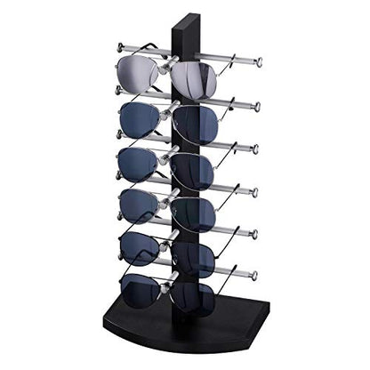 Polmart Sunglass / Eyewears Display Stand, Black (Single-Tower, 6-Pair Capacity)