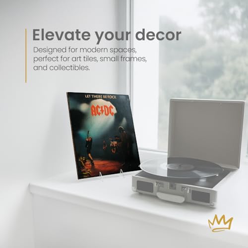 KINGDOM SOLUTIONS MADE IN USA 4-Pack Adjustable Acrylic Easels - Plate Stand - Sturdy Book Stand for Art, Pictures, Plates, Frames - Unique on the Market