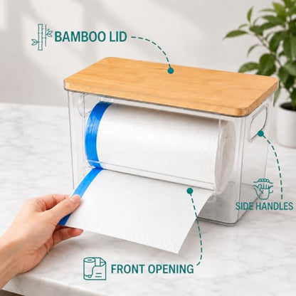 4 PACK Stackable Trash Bag Dispenser Organizer, Multi-Purpose Under Sink Garbage Bag Storage Holder for Kitchen Cabinet Pantry Laundry Room Grocery Plastic Bag Container Organizer