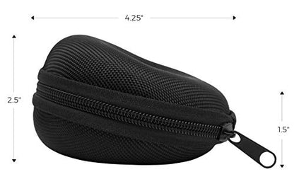Travel Watch Case | Single Watch Box w/Zipper for Storage | Cushioned Round Portable Watch Case for Travel | Fits all Wristwatches and Smart Watches up to 50mm (Black)