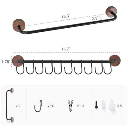Mkono Hat Organizer, Metal Hat Rack for Wall Storage with 20 Hooks Set of 2 | Hanger for 20 Caps, Adjustable Hooks Design, Holder Baseball Caps Scarves Coats Belts, Closet Door Bedroom Entryroom Laundry