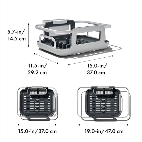 OXO Good Grips Extendable Over-The-Sink Aluminum Drying Dish Rack