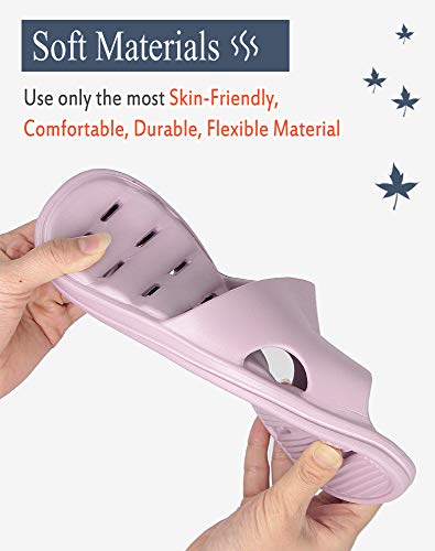 Women's Shower Slipper, Quick Drying Non-Slip Slippers, Bathroom House & Pool Sandals, In-Door Slipper for Gym, Soft Sole, Beige, Size S, M, L, XL