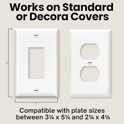 Power Perch Outlet Shelf for Alexa, HomePod Mini, Made in USA, White 1 Pack | Outlet Wall Mount with Cord Storage Strap, Charging Station, WiFi Router Shelf for Bathroom, Bedroom, Kitchen, Holds 10 lb