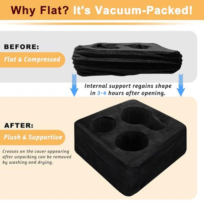 Couch Cup Holder Pillow Tray & Caddy - for Sofa, Bed, Car, Man Cave | Keep Drinks at Hand & Spill-Proof Accessories for New Parents, Camping, Park, Boat, Beach -Black