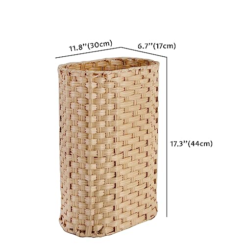 PEMAR Wicker Umbrella Holder, Hand Woven Umbrella Stand Basket Decorative Cane Holder Rack for Home, Entryway Multipurpose Narrow Tall Basket (Natural)