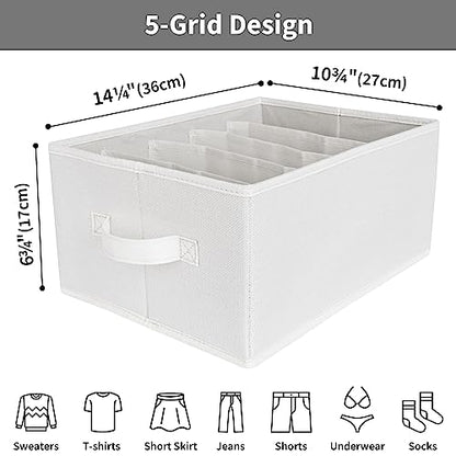 GRANNY SAYS Wardrobe Clothes Organizer, Drawer Organizers for Clothing, Closet Organizers and Storage, Organizer for Drawer, Pants, Jeans, T Shirt, Beige, 4-Pack