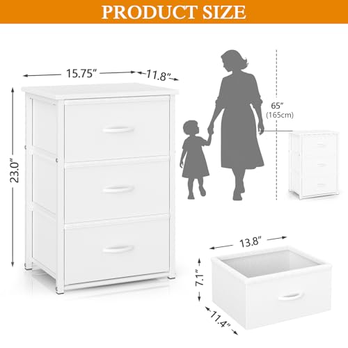 2-Pack Stackable Storage Drawers (6 Drawers Total), White Closet Organizer with Wooden Top & Metal Frame, Freestanding or Stackable Dresser for Bedroom, Living Room, Under Bed