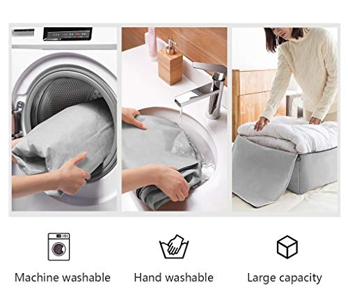 2 Pack Cotton Storage Bags for Duvets, Blankets, Soft Blanket Organizer Bag | 23.6x8.7x17.7",3-side Zip Opening,Breathable,Durable&Tear-Resistant,Sturdy handles,King/Queen Comforters,Down Jackets, Pillow