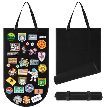 Hanging Patch Display Board, Foldable Patch Holder (Black) | Foldable felt panel displays military and morale patches. Patches not included.
