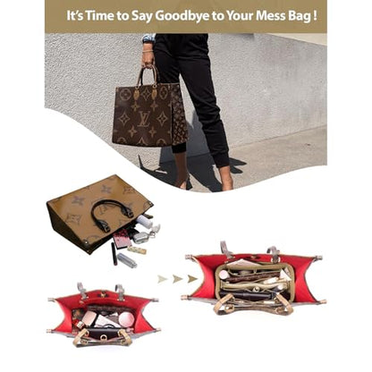 Purse Organizer Insert, Felt Tote Bag Organizer Insert with 5 Sizes, Handbag Dividers for Inside Purse, Compatible with Longchamp, Neverful, Speedy and More